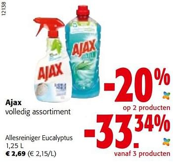 Promotions Ajax allesreiniger eucalyptus - Ajax - Valide de 29/06/2022 à 12/07/2022 chez Colruyt