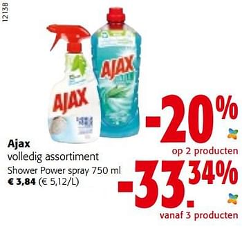 Promotions Ajax shower power spray - Ajax - Valide de 29/06/2022 à 12/07/2022 chez Colruyt