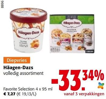 Promotions Häagen-dazs favorite selection - Haagen-Dazs - Valide de 29/06/2022 à 12/07/2022 chez Colruyt