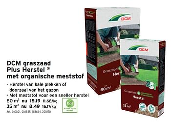 Promoties Dcm graszaad plus herstel met organische meststof - DCM - Geldig van 29/06/2022 tot 02/07/2022 bij Gamma