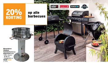 Promoties Handson houtskoolbarbecue pilaarmodel inox - Handson - Geldig van 29/06/2022 tot 02/07/2022 bij Gamma