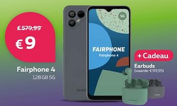 Promotions Fairphone 4 128gb 5g - Fairphone - Valide de 01/07/2022 à 17/07/2022 chez Proximus