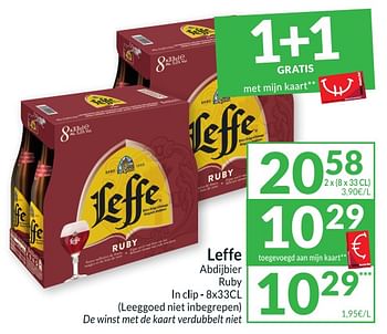 Promoties Leffe abdijbier ruby - Leffe - Geldig van 05/07/2022 tot 10/07/2022 bij Intermarche