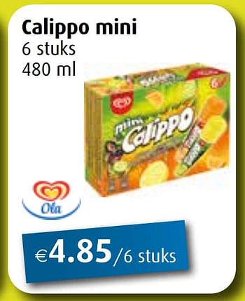 Promoties Calippo mini - Ola - Geldig van 01/07/2022 tot 27/08/2022 bij Aronde