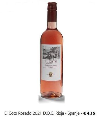 Promoties El coto rosado 2021 d.o.c. rioja - spanje - Rosé wijnen - Geldig van 29/06/2022 tot 12/07/2022 bij Colruyt