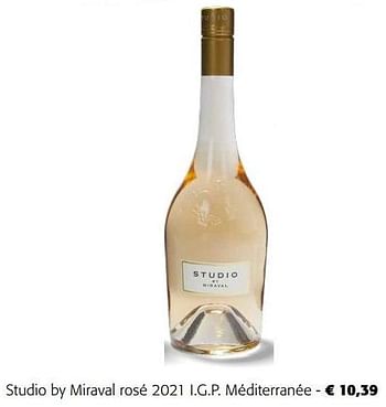 Promoties Studio by miraval rosé 2021 i.g.p. méditerranée - Rosé wijnen - Geldig van 29/06/2022 tot 12/07/2022 bij Colruyt
