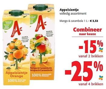Promoties Appelsientje mango + carambola - Appelsientje - Geldig van 29/06/2022 tot 12/07/2022 bij Colruyt