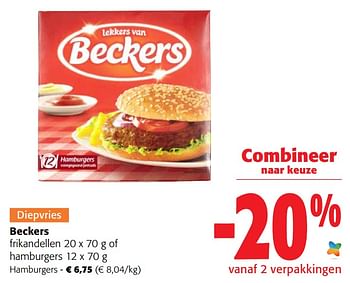 Promotions Beckers hamburgers - Beckers - Valide de 29/06/2022 à 12/07/2022 chez Colruyt
