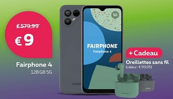 Promotions Fairphone 4 128gb 5g - Fairphone - Valide de 01/07/2022 à 17/07/2022 chez Proximus