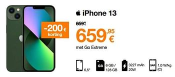 Promoties Apple iphone 13 - Apple - Geldig van 01/07/2022 tot 31/07/2022 bij Orange