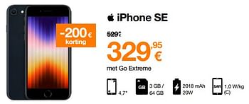 Promoties Apple iphone se - Apple - Geldig van 01/07/2022 tot 31/07/2022 bij Orange