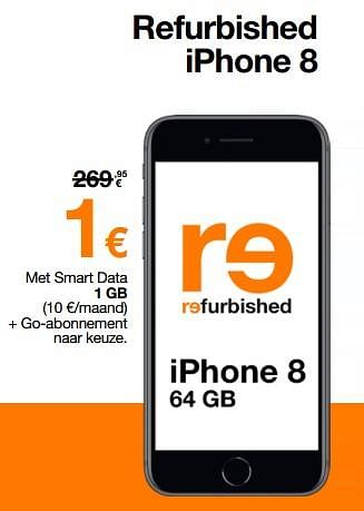 Promoties Apple refurbished iphone 8 - Apple - Geldig van 01/07/2022 tot 31/07/2022 bij Orange