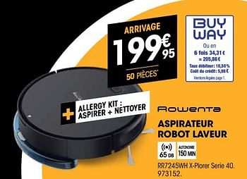 Promotions Rowenta aspirateur robot laveur 4,5 l rr7245wh x-plorer serie 40 - Rowenta - Valide de 01/07/2022 à 31/07/2022 chez Electro Depot