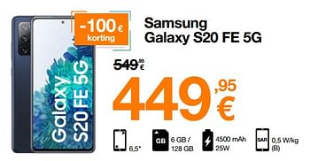 Promoties Samsung galaxy s20 fe 5g - Samsung - Geldig van 01/07/2022 tot 31/07/2022 bij Orange