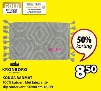 Promoties Konga badmat - Kronborg - Geldig van 01/07/2022 tot 10/07/2022 bij Jysk