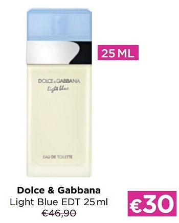 Promoties Dolce + gabbana light blue edt - Dolce & Gabbana - Geldig van 01/07/2022 tot 31/07/2022 bij ICI PARIS XL