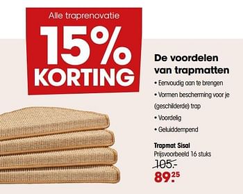 Promoties Trapmat sisal - Huismerk - Kwantum - Geldig van 04/07/2022 tot 17/07/2022 bij Kwantum