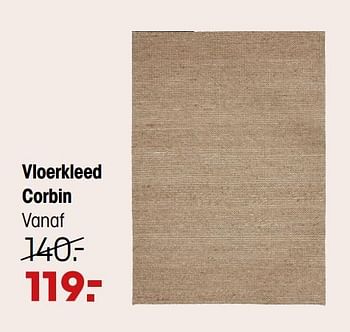Promotions Vloerkleed corbin - Produit maison - Kwantum - Valide de 04/07/2022 à 17/07/2022 chez Kwantum