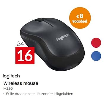 Promoties Logitech wireless mouse m220 - Logitech - Geldig van 01/07/2022 tot 31/07/2022 bij Selexion