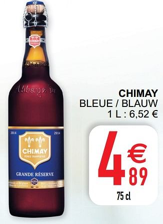 Promoties Chimay bleue - blauw - Chimay - Geldig van 05/07/2022 tot 11/07/2022 bij Cora