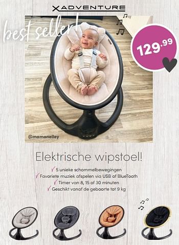 Promoties X-adventure elektrische wipstoel - Xadventure - Geldig van 03/07/2022 tot 09/07/2022 bij Baby & Tiener Megastore