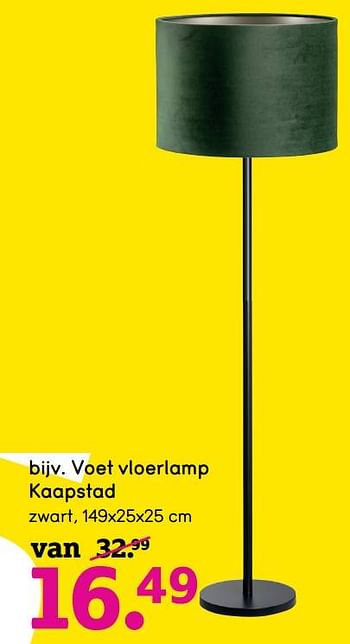 Promoties Voet vloerlamp kaapstad - Huismerk - Leen Bakker - Geldig van 01/07/2022 tot 31/07/2022 bij Leen Bakker