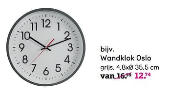 Promotions Wandklok oslo - Produit maison - Leen Bakker - Valide de 01/07/2022 à 31/07/2022 chez Leen Bakker