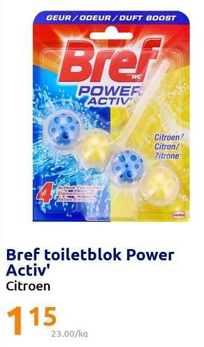 Promoties Bref toiletblok power activ - Bref - Geldig van 29/06/2022 tot 05/07/2022 bij Action