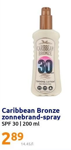 Promotions Caribbean bronze zonnebrand-spray - Caribbean Bronze - Valide de 29/06/2022 à 05/07/2022 chez Action