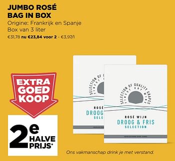 Promoties Jumbo rosé bag in box - Rosé wijnen - Geldig van 06/07/2022 tot 12/07/2022 bij Jumbo