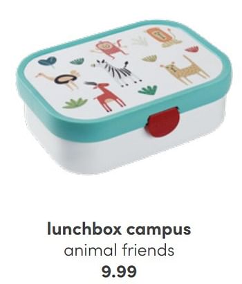 Promoties Lunchbox campus animal friends - Huismerk - Baby & Tiener Megastore - Geldig van 03/07/2022 tot 16/07/2022 bij Baby & Tiener Megastore