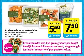 Promoties Ah kleine salades en pastasalades - Huismerk - Albert Heijn - Geldig van 04/07/2022 tot 10/07/2022 bij Albert Heijn