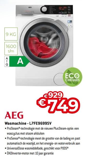 Promotions Aeg wasmachine - l7fe9699sv - AEG - Valide de 01/07/2022 à 31/07/2022 chez Exellent