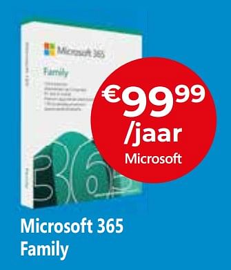 Promoties Microsoft 365 family - Microsoft - Geldig van 01/07/2022 tot 31/07/2022 bij Exellent