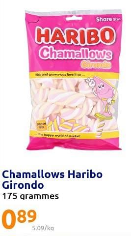 Promotions Chamallows haribo girondo - Haribo - Valide de 29/06/2022 à 05/07/2022 chez Action