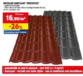 Promoties Metalen dakplaat bricotuil - Bricotuil - Geldig van 06/07/2022 tot 17/07/2022 bij Hubo