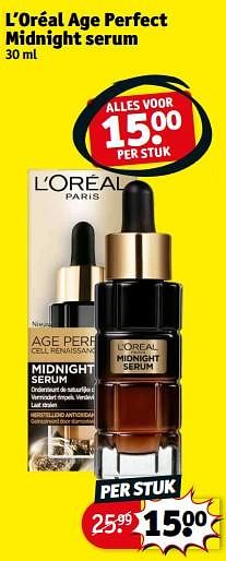 Promoties L’oréal age perfect midnight serum - L'Oreal Paris - Geldig van 05/07/2022 tot 10/07/2022 bij Kruidvat