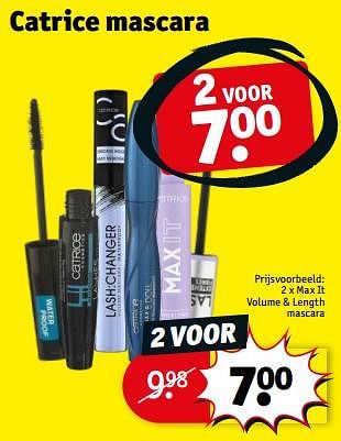 Promoties Max it volume + length mascara - Catrice - Geldig van 05/07/2022 tot 10/07/2022 bij Kruidvat