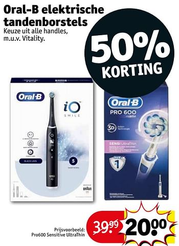 Oral-B Oral-b elektrische pro600 sensitive ultrathin - Promotie Kruidvat