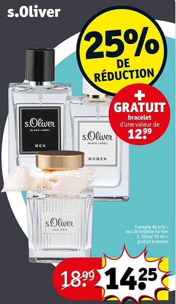 Promotions Eau de toilette for her s. oliver + gratuit bracelet - S. Oliver - Valide de 05/07/2022 à 10/07/2022 chez Kruidvat