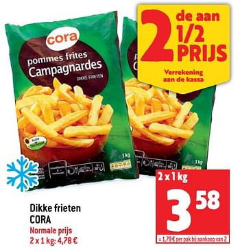 Promoties Dikke frieten cora - Huismerk - Match - Geldig van 06/07/2022 tot 12/07/2022 bij Match