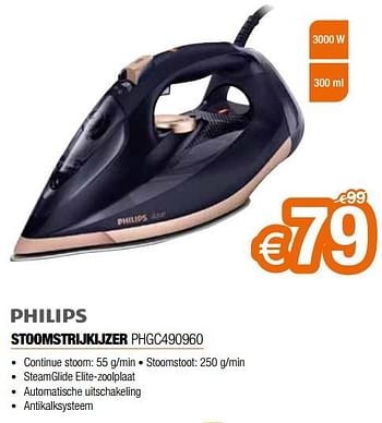 Promoties Philips stoomstrijkijzer phgc490960 - Philips - Geldig van 01/07/2022 tot 31/07/2022 bij Expert