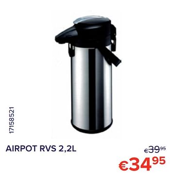 Promoties Airpot rvs - Huismerk - Euroshop - Geldig van 01/07/2022 tot 31/07/2022 bij Euro Shop