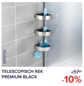 Promoties Telescopisch rek premium black -10% - Huismerk - Euroshop - Geldig van 01/07/2022 tot 31/07/2022 bij Euro Shop