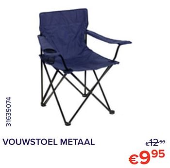Promoties Vouwstoel metaal - Huismerk - Euroshop - Geldig van 01/07/2022 tot 31/07/2022 bij Euro Shop