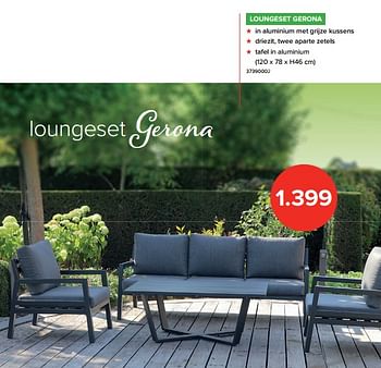 Promoties Loungeset gerona - Huismerk - Euroshop - Geldig van 01/07/2022 tot 31/08/2022 bij Euro Shop