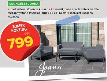 Promoties Loungeset joana - Huismerk - Euroshop - Geldig van 01/07/2022 tot 31/08/2022 bij Euro Shop