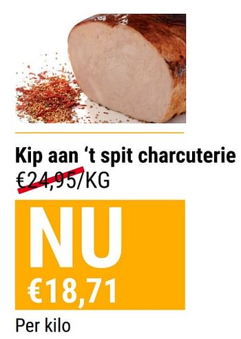 Promotions Kip aan `t spit charcuterie - Produit maison - Budgetslager - Valide de 06/07/2022 à 12/07/2022 chez Budgetslager