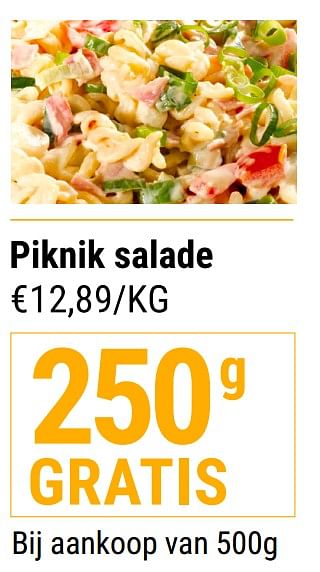 Promoties Piknik salade - Huismerk - Budgetslager - Geldig van 06/07/2022 tot 12/07/2022 bij Budgetslager