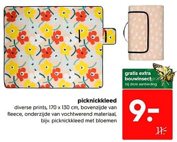 Promotions Picknickkleed - Produit maison - Hema - Valide de 04/07/2022 à 17/07/2022 chez Hema